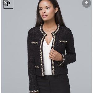 White House black market novelty pearl jacket